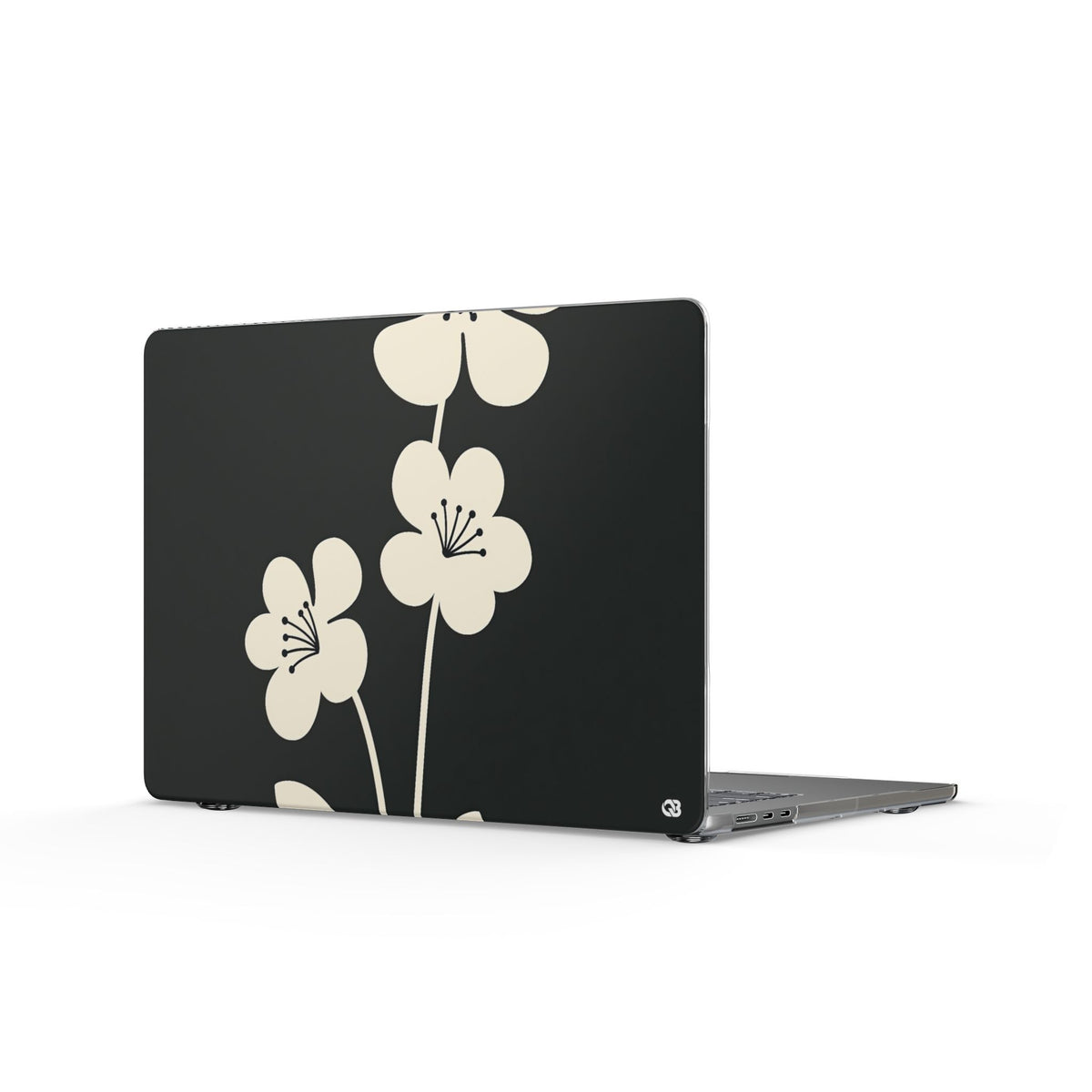 Nordic Blossom · Clear Hard Case for MacBook · Black
