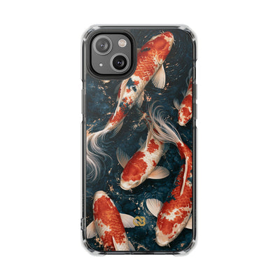 Imperial Nishikigoi · Clear Impact Magnetic Phone Case for iPhone ·  Blue
