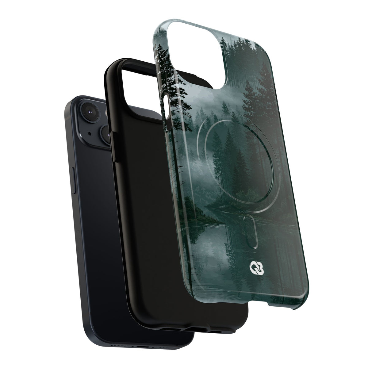 Misty Pine Reflections · Tough 2.0 Magnetic Phone Case for iPhone · Green