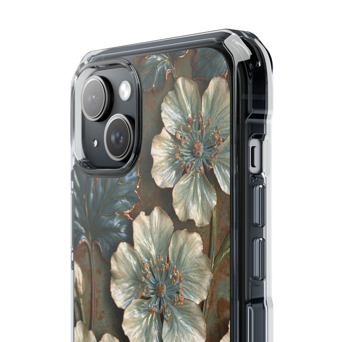 Gilded Blossom Reverie · Clear Impact Magnetic Phone Case for iPhone · Teal