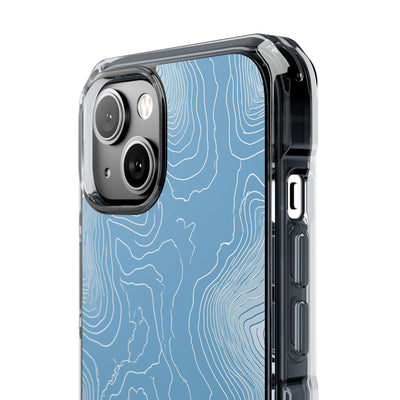 Blue Impact MagSafe Phone Case for iPhone - Glacial Ridge Topo