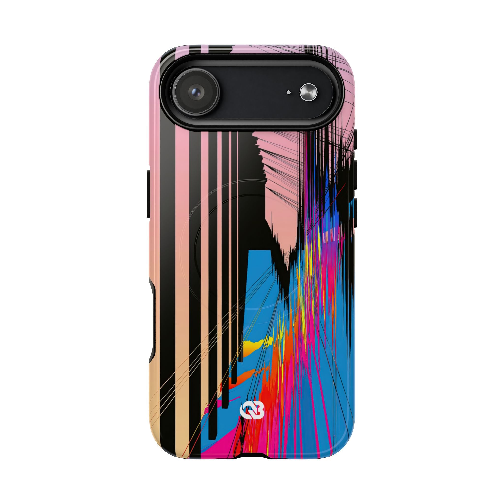 Blue Tough 2.0 Magsafe Phone Case for iPhone - Fractured Data Skyline