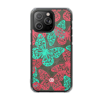 Electric Papillon · Clear Impact Magnetic Phone Case for iPhone · Pink