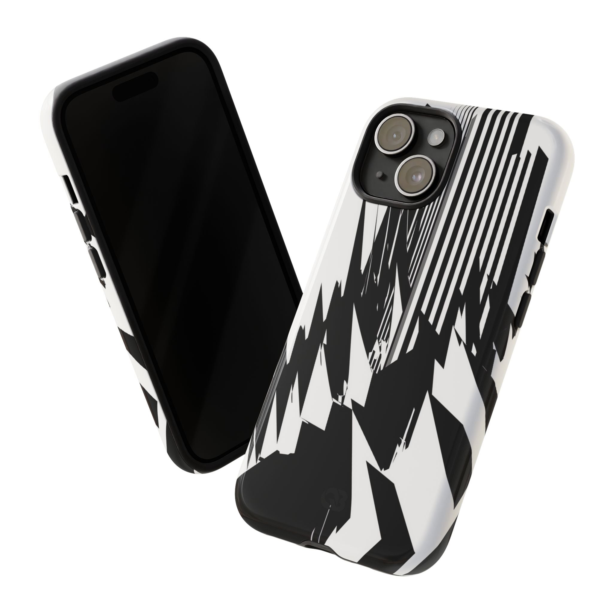 White Tough Phone Case for iPhone - Shattered Vector Spire