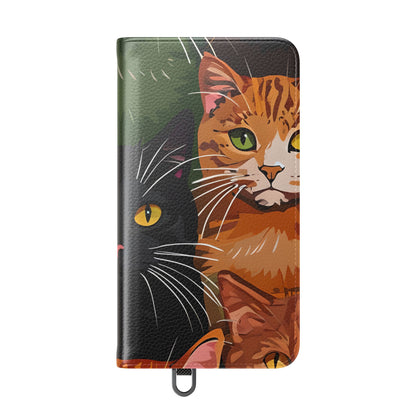 Cat Grid Neon - Samsung S24 Case - Wallet