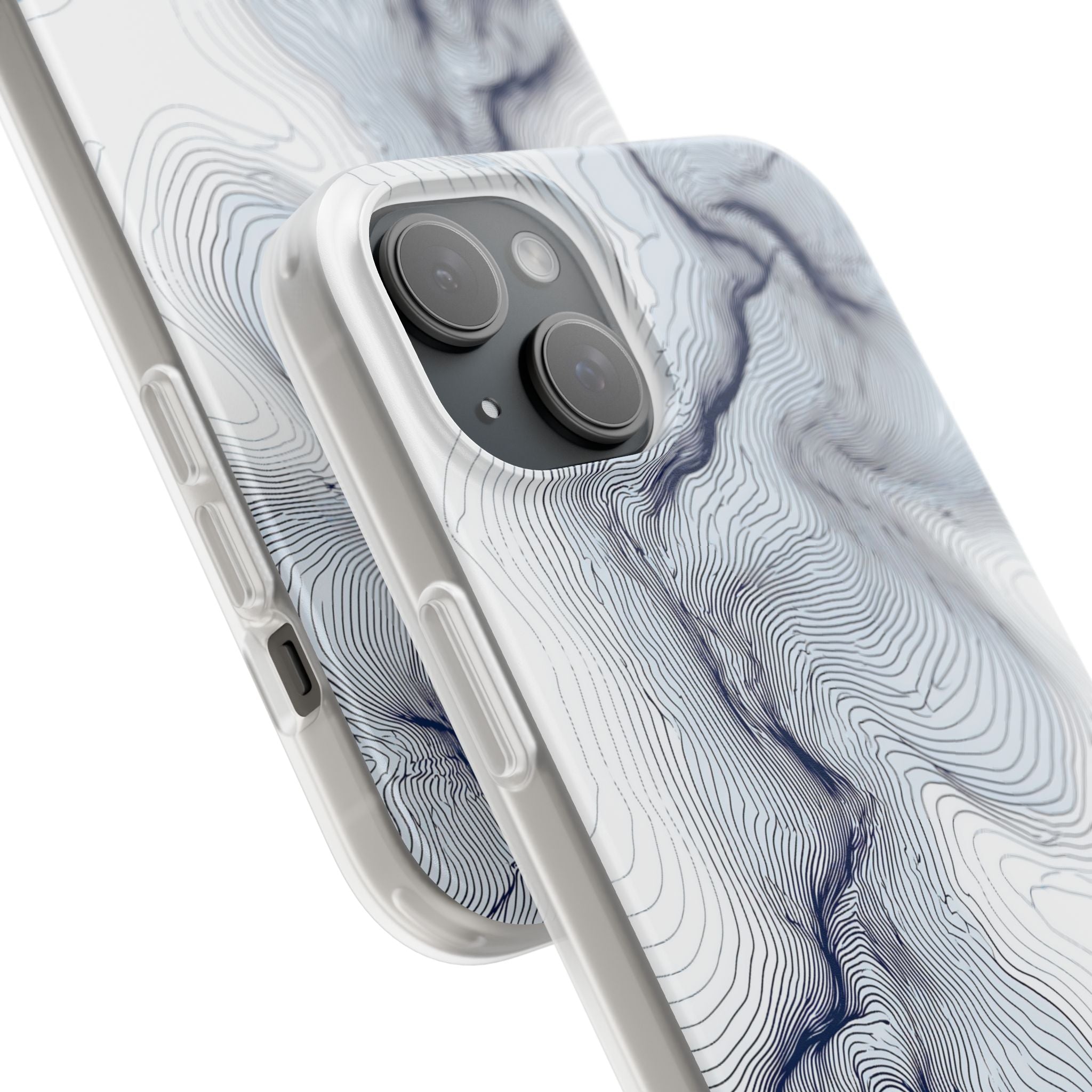 White Lite Phone Case for iPhone - Nordic Ridge Topo