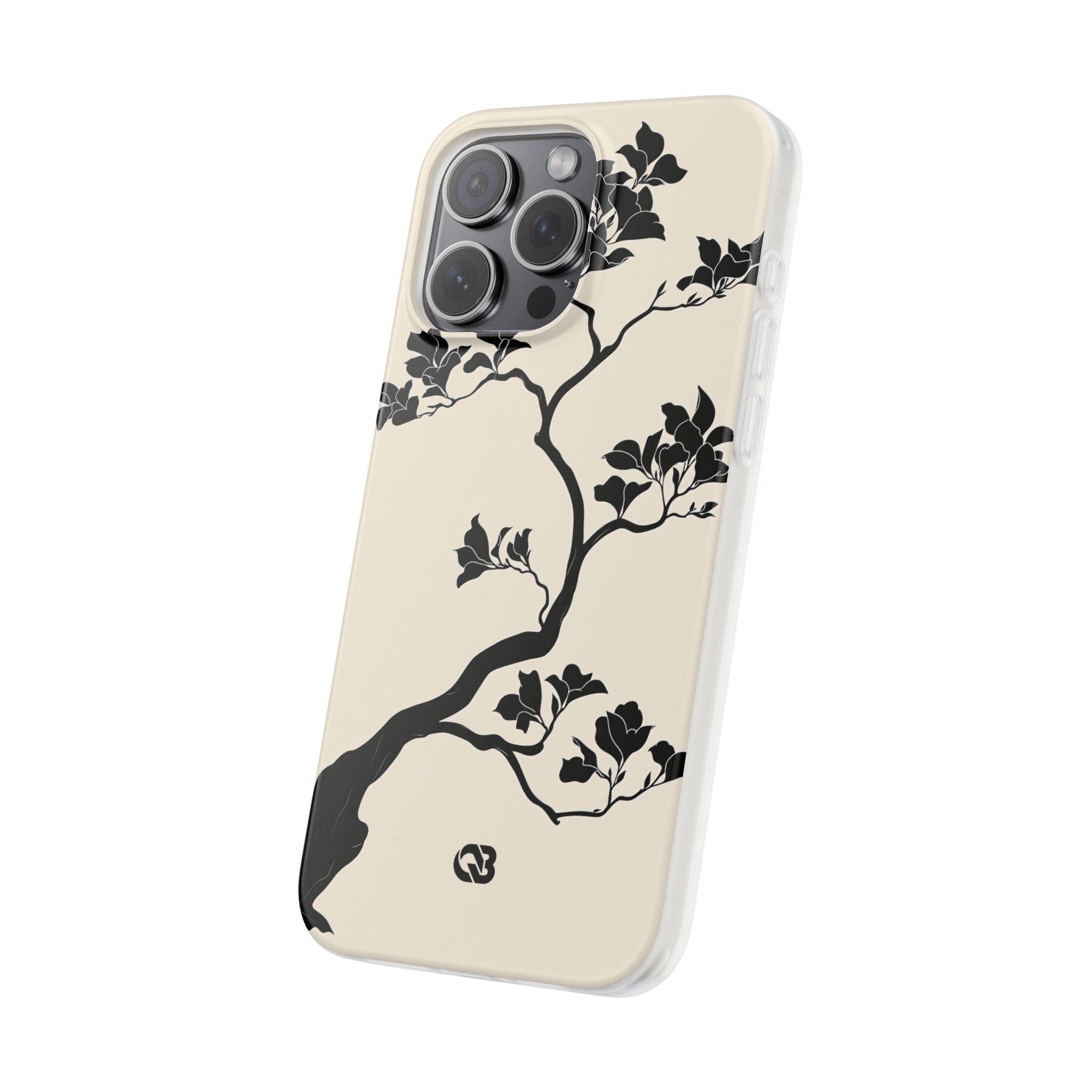 Beige Lite Phone Case for iPhone - Obsidian Bonsai Silhouette