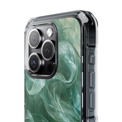 Translucent Aqua Flow · Clear Impact Magnetic Phone Case for iPhone · Teal