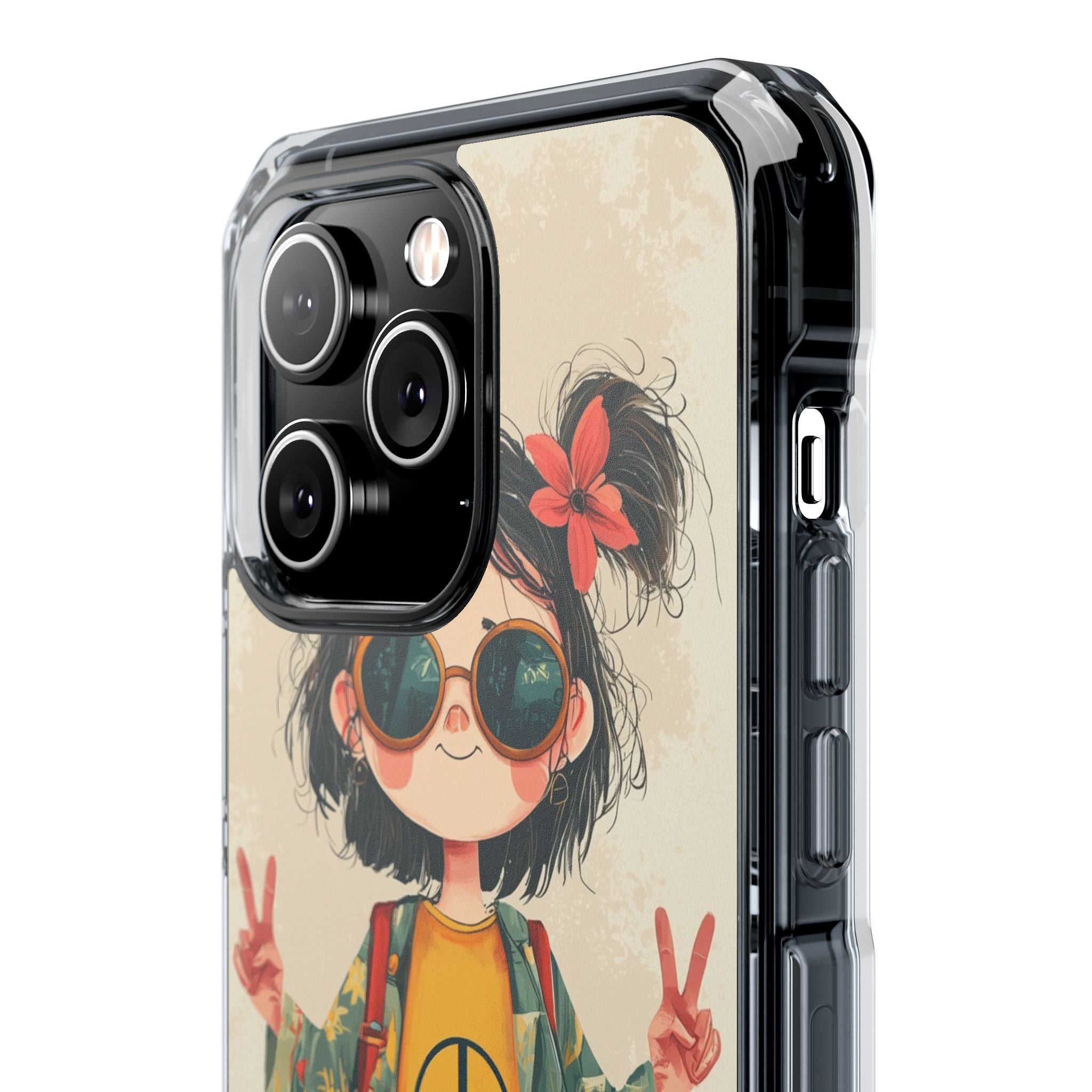 Retro Peace Girl · Impact Hoesje voor iPhone · Magsafe