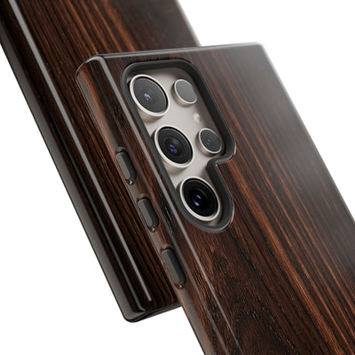Brown Tough Phone Case for Samsung - Burnished Mahogany Grain