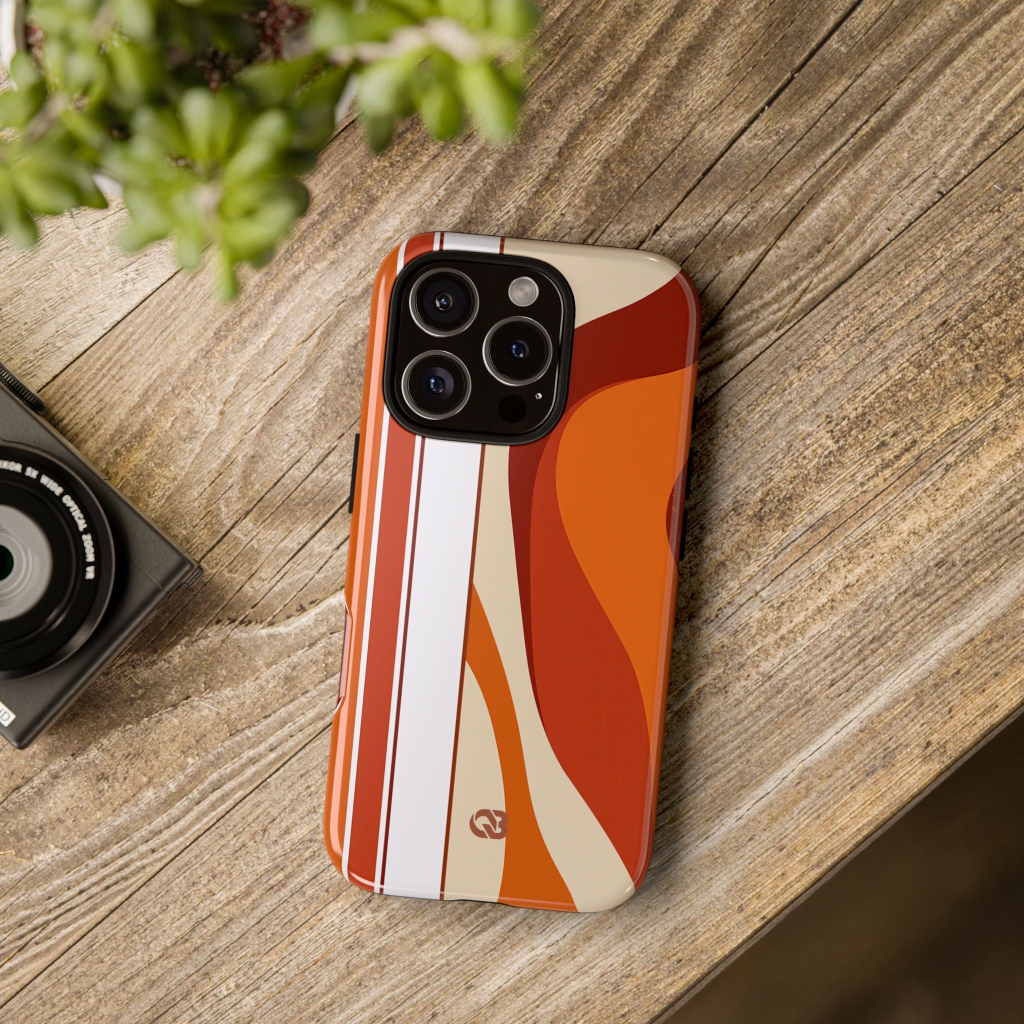 Orange Tough Phone Case for iPhone - Terracotta Metro Line