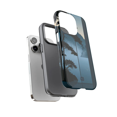 Blue Tough Phone Case for iPhone - Kyoto Mist Pine