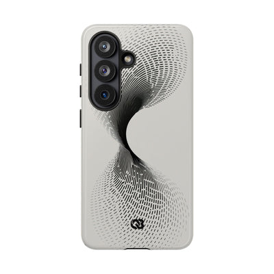 White Tough Phone Case for Samsung - Linear Torsion Grid