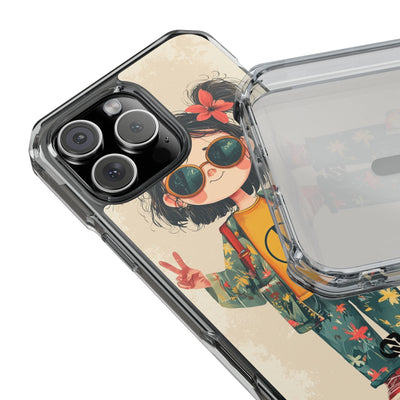 Retro Peace Girl · Impact Hoesje voor iPhone · Magsafe