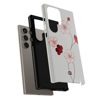 Red Tough Phone Case for Samsung - Kyoto Ember Bloom