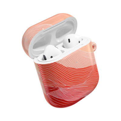 Coral Ridge Contours · Hard Case for AirPods & AirPods Pro · Red