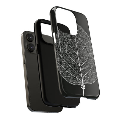 Black Tough 2.0 Magsafe Phone Case for iPhone - Bleached Leaf Lattice