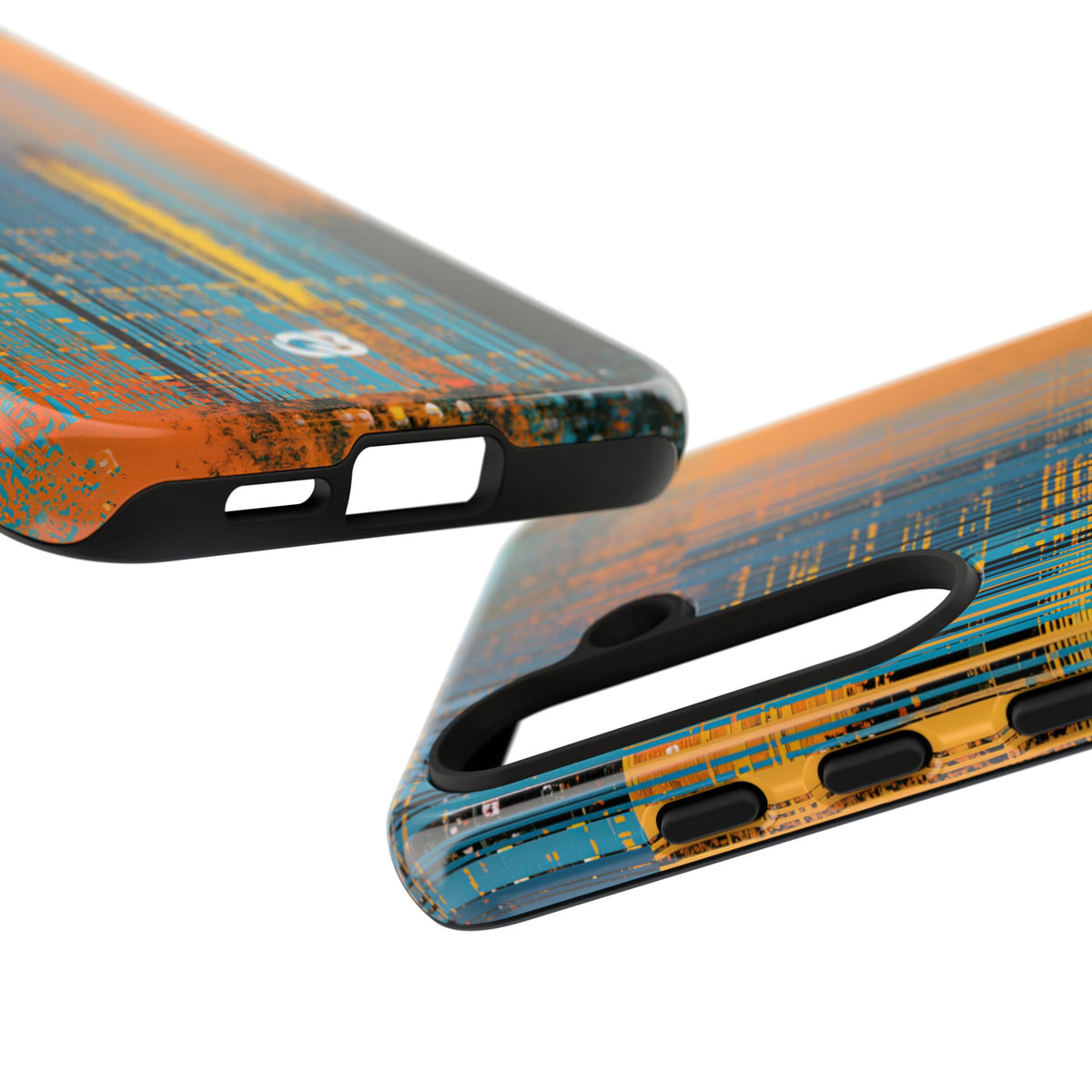 Cyber Glitch Stream · Tough Phone Case for Samsung · Teal