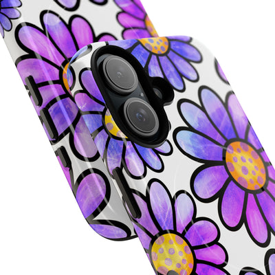 Violet Grunge Bloom · Tough+ Handyhülle für iPhone · Magsafe
