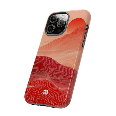 Red Tough Phone Case for iPhone - Crimson Ridge Lines