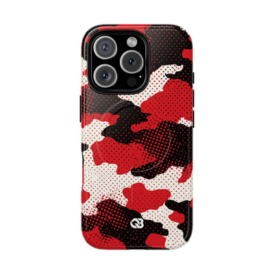 Crimson Halftone Camo · Tough 2.0 Magnetic Phone Case for iPhone · Red