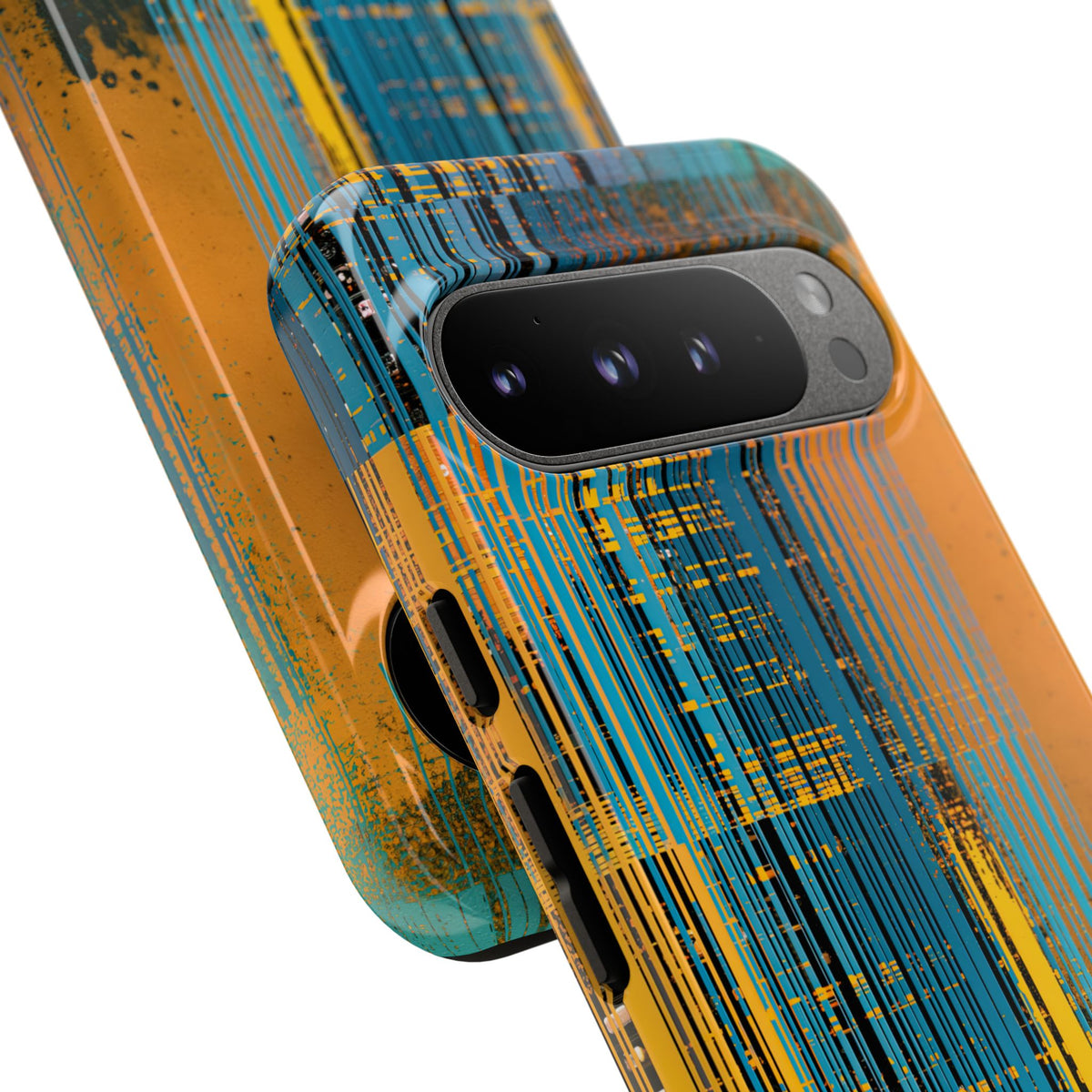Cyber Glitch Stream · Tough Phone Case for Pixel ·  Teal