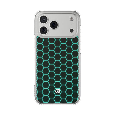 Neon Hex Spectrum · Clear Impact Magnetic Phone Case for iPhone · Teal