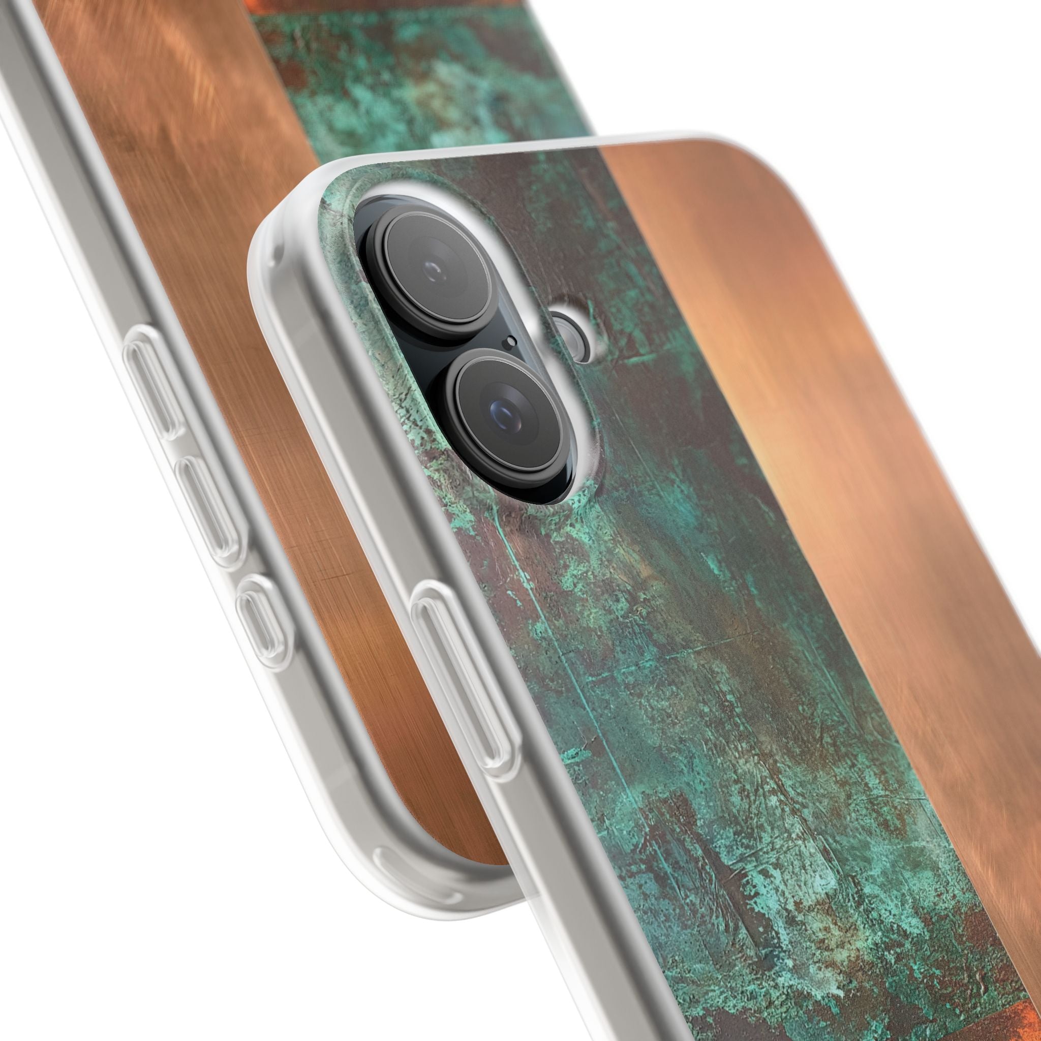 Teal Lite Phone Case for iPhone - Verdigris Copper Slab