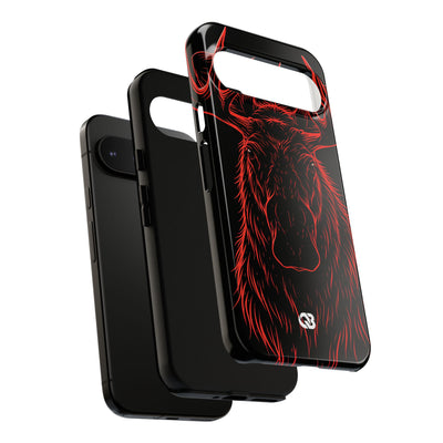 Nordic Moose Contour · Tough Phone Case for Pixel ·  Red