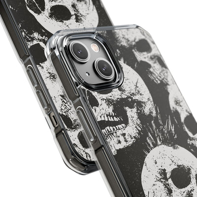 Punk Skull Riot · Clear Impact Magnetic Phone Case for iPhone · Black