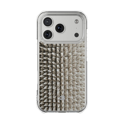Beige Impact MagSafe Phone Case for iPhone - Bone Spiked Grid