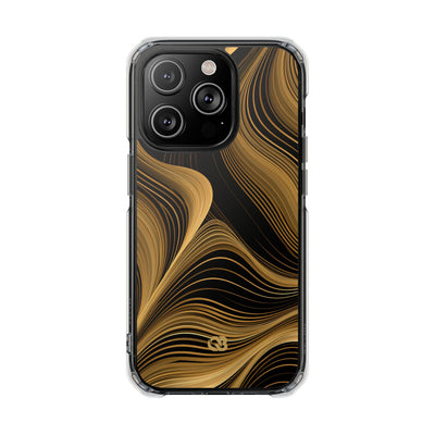 Gilded Contour · Clear Impact Magnetic Phone Case for iPhone · Gold