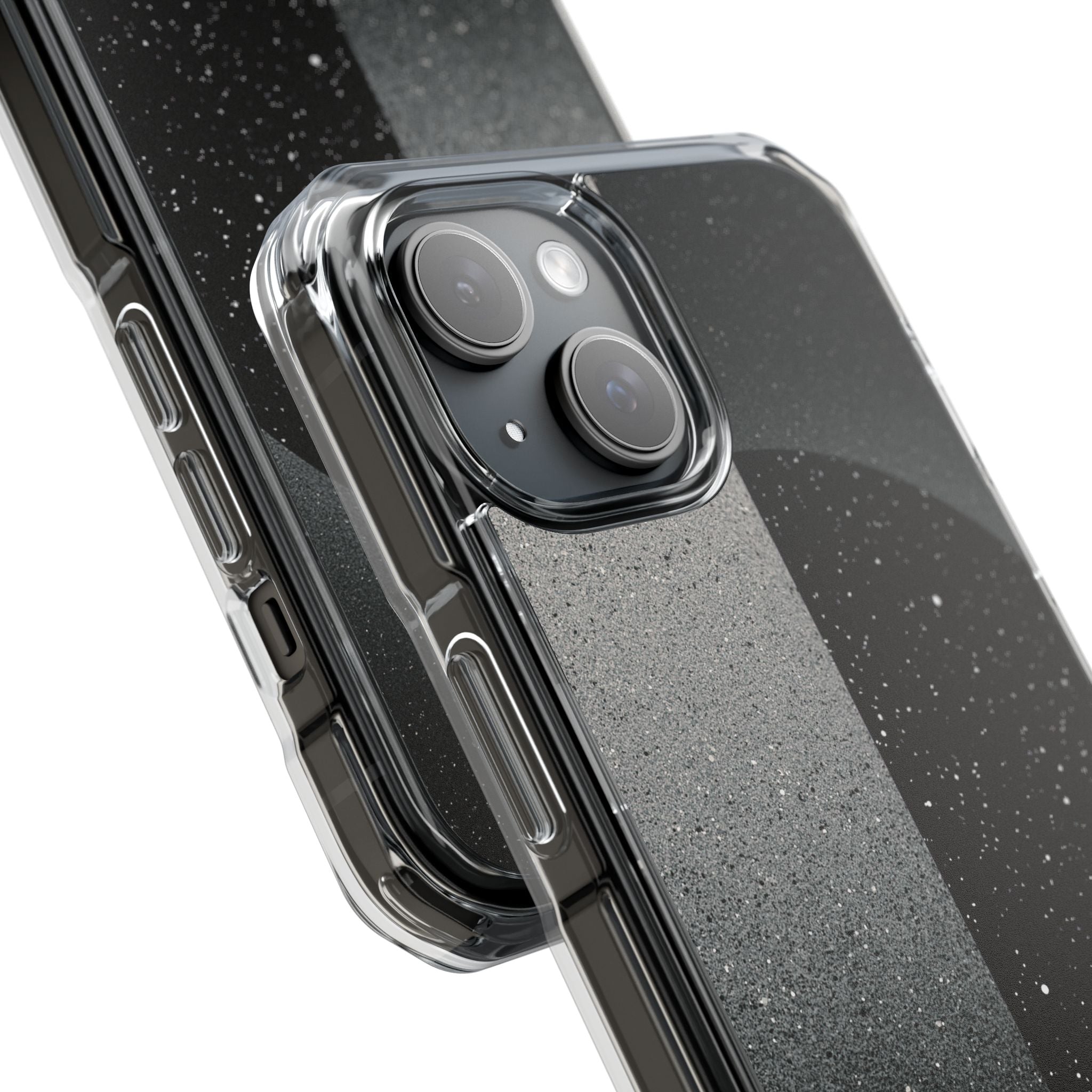 Black Impact MagSafe Phone Case for iPhone - Lunar Static Orbit