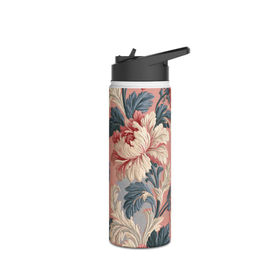 Blush Peony Jacquard · Insulated Water Bottle · Pink