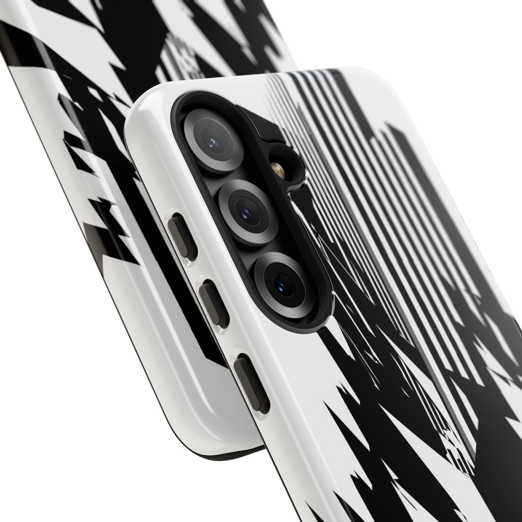 White Tough Phone Case for Samsung - Shattered Vector Spire