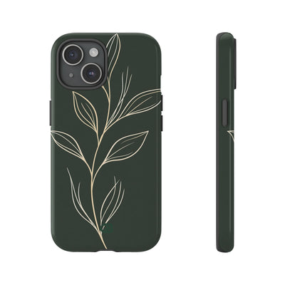 Green Tough Phone Case for iPhone - Deep Moss Willow