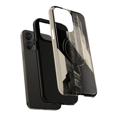 Beige Tough 2.0 Magsafe Phone Case for iPhone - Monolith Urban Grid