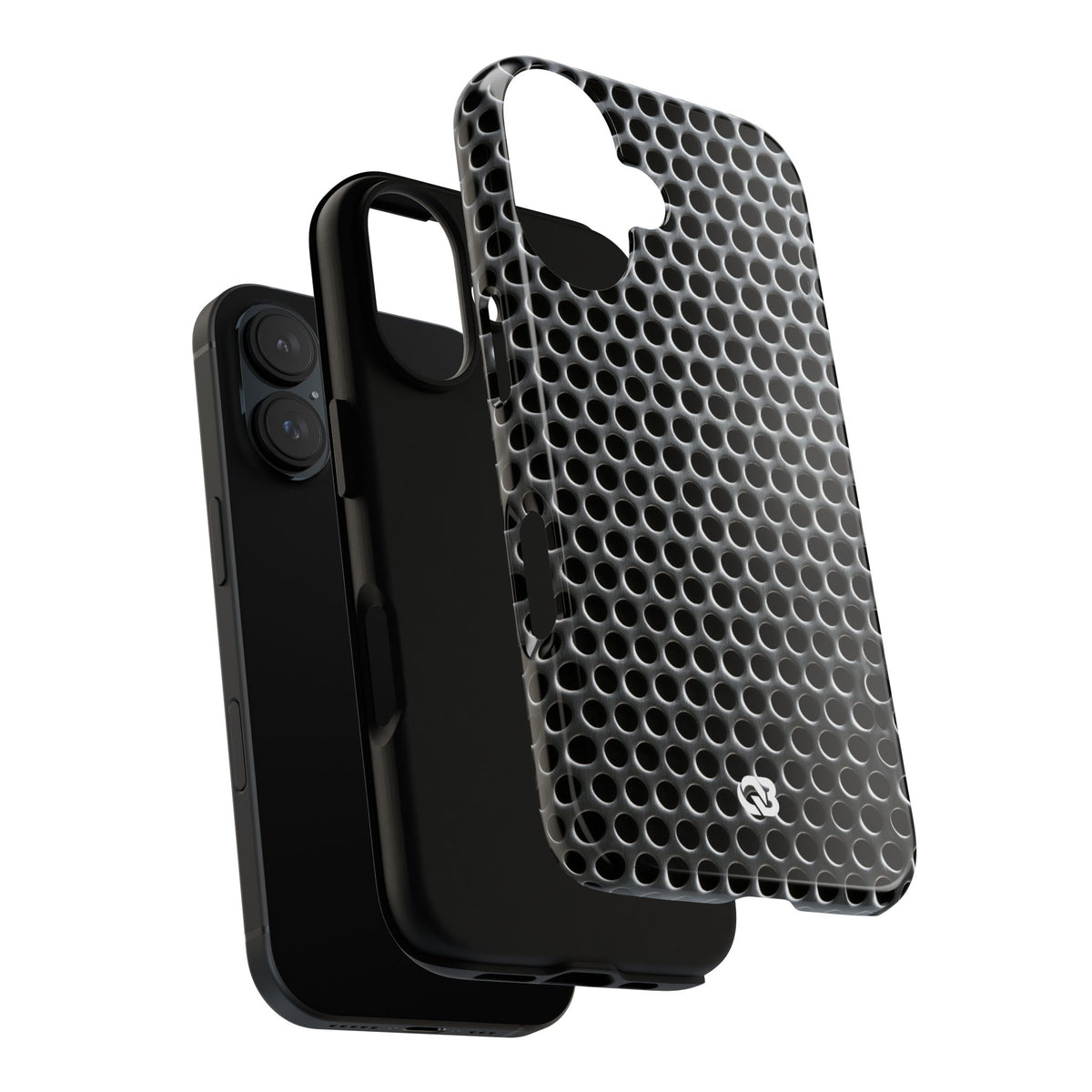 Brushed Perforated Steel · Tough Phone Case for iPhone · Silver