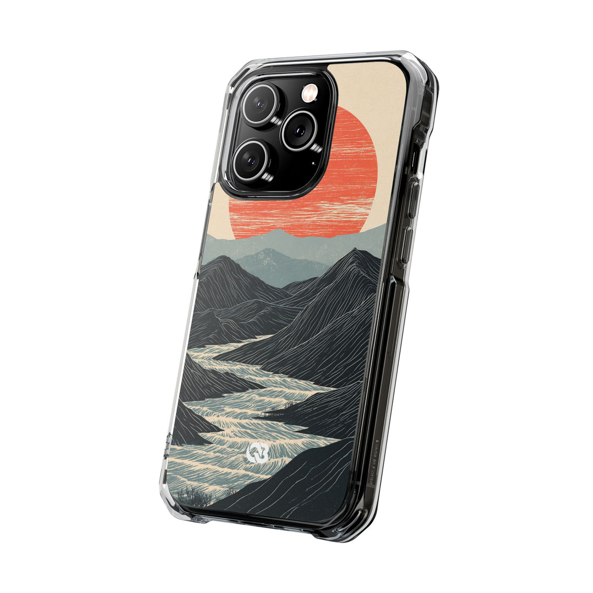 Crimson Ridge Horizon · Clear Impact Magnetic Phone Case for iPhone ·  Black
