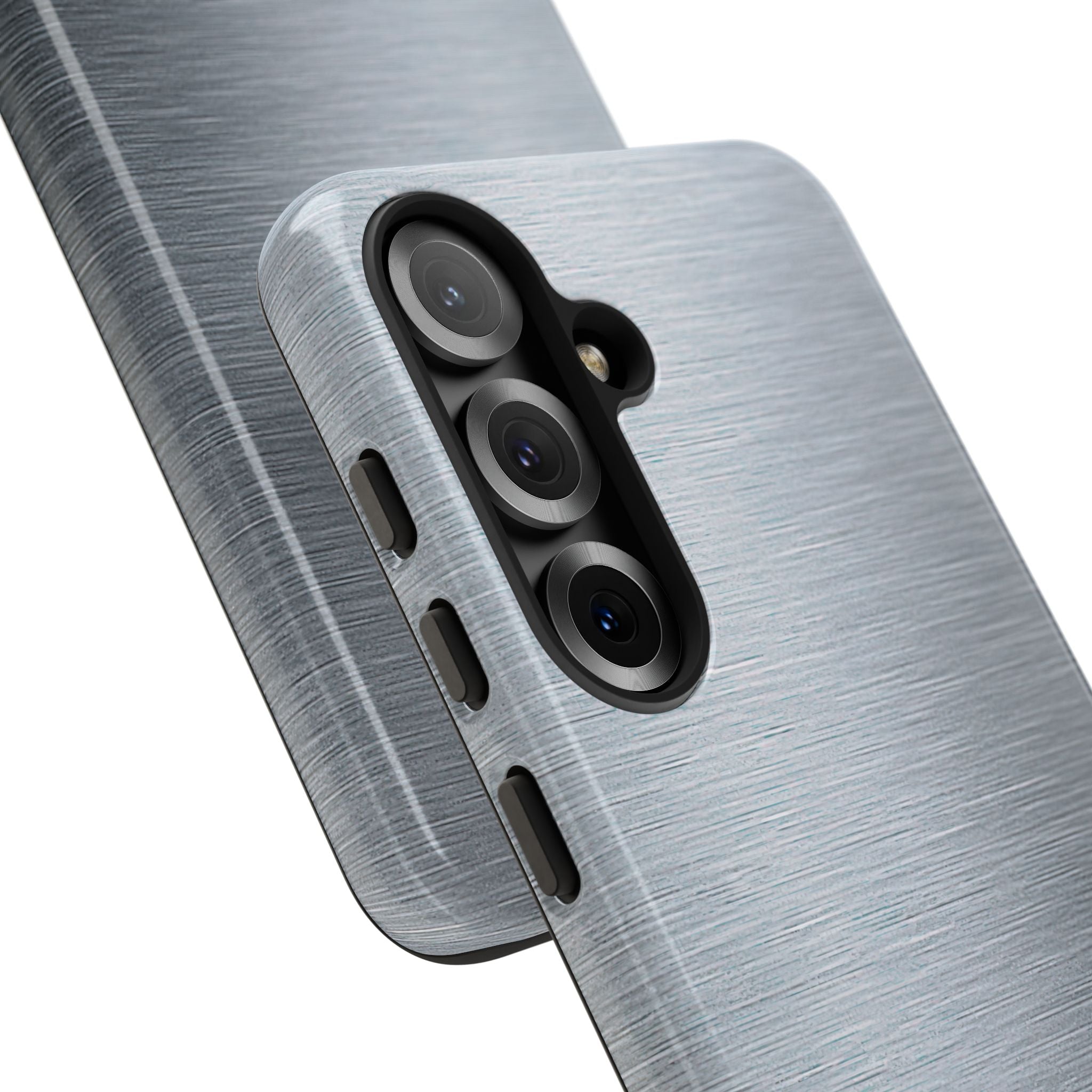 Silver Tough Phone Case for Samsung - Satin Chrome Grain