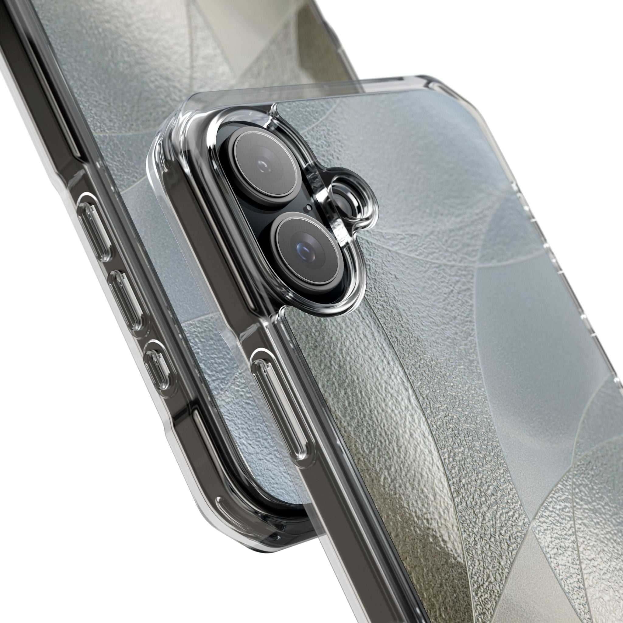Silver Impact MagSafe Phone Case for iPhone - Frosted Silver Mosaic