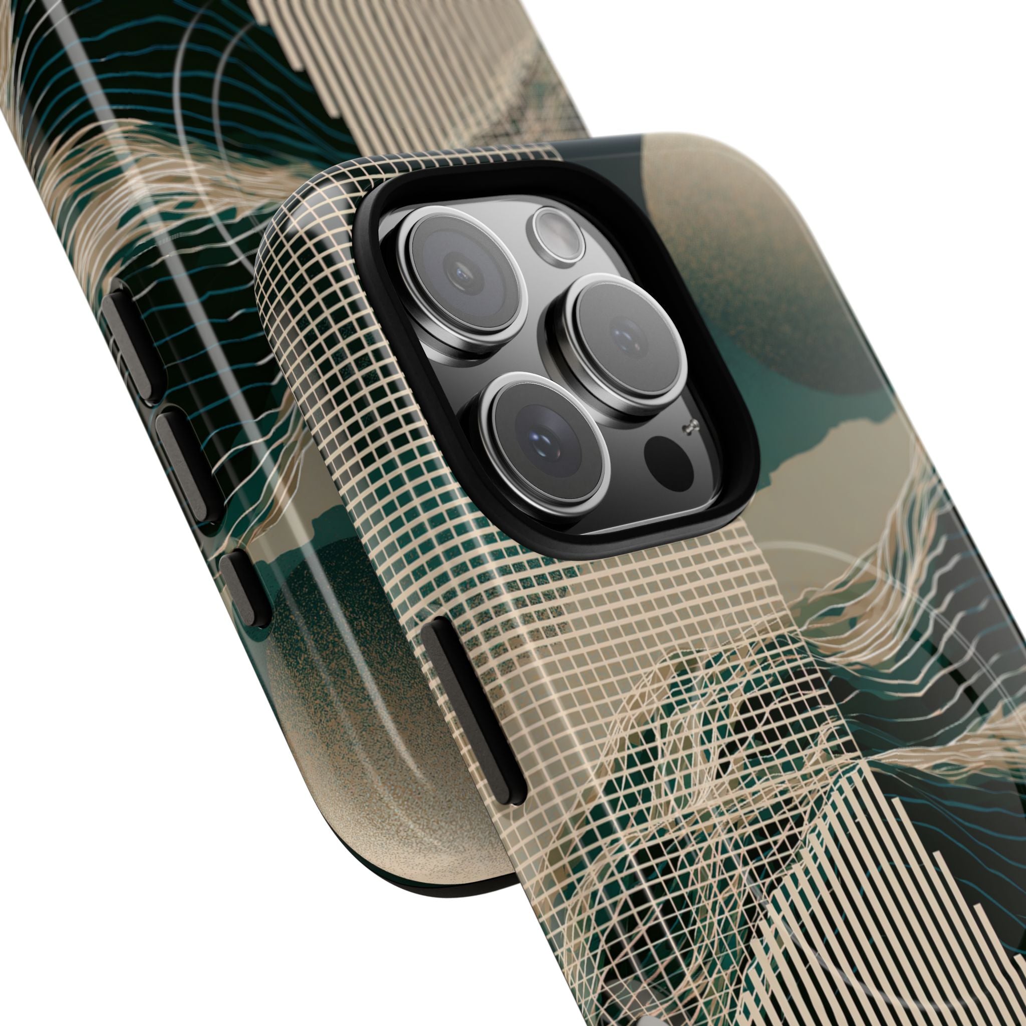 Green Tough 2.0 Magsafe Phone Case for iPhone - Lunar Moss Topography
