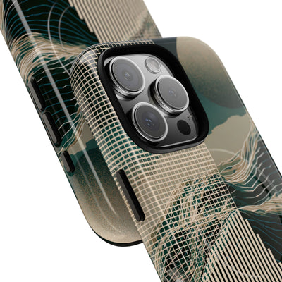 Green Tough 2.0 Magsafe Phone Case for iPhone - Lunar Moss Topography
