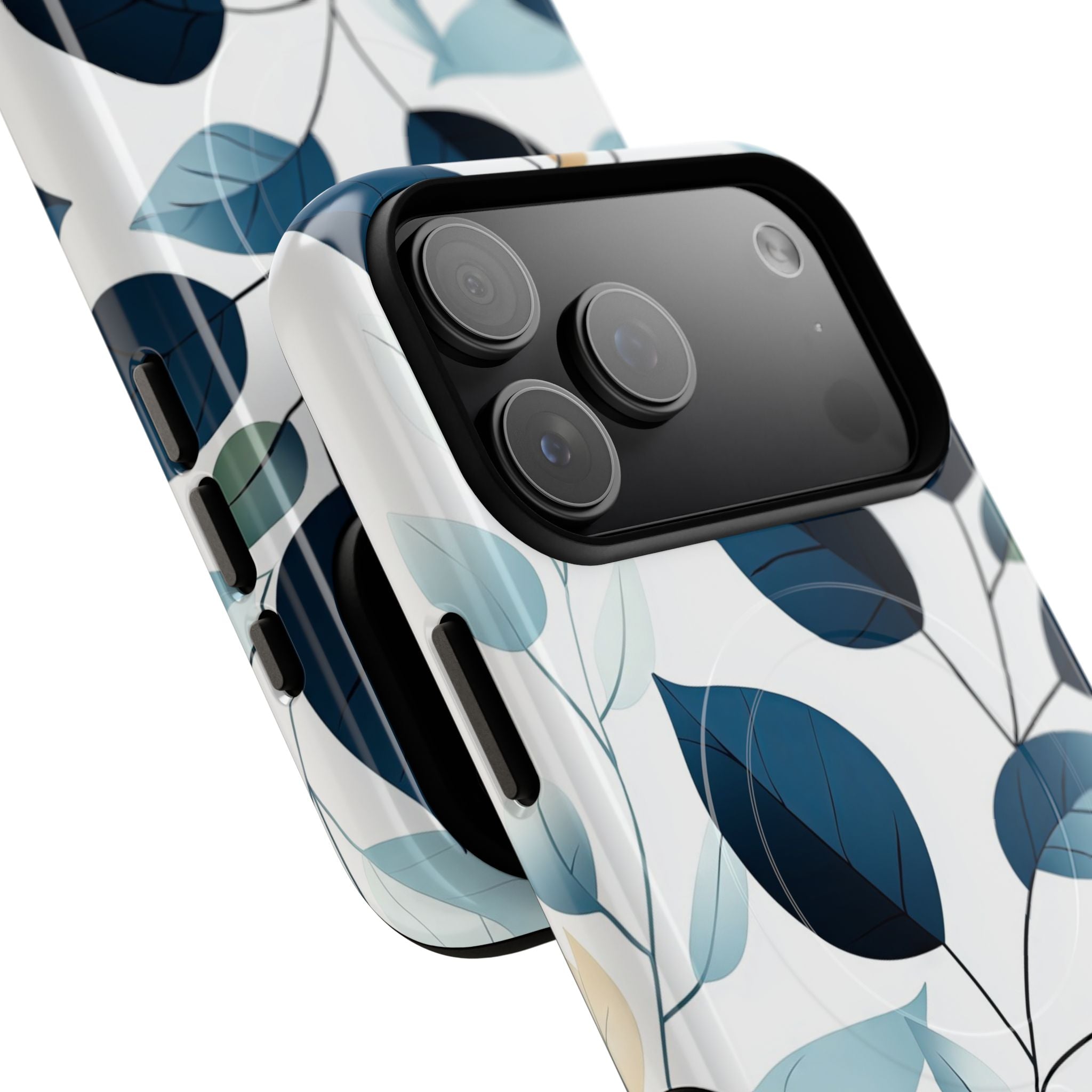 Navy Leaf Veins iPhone 17 Pro Max Case - Tough+ - CASE•BOB