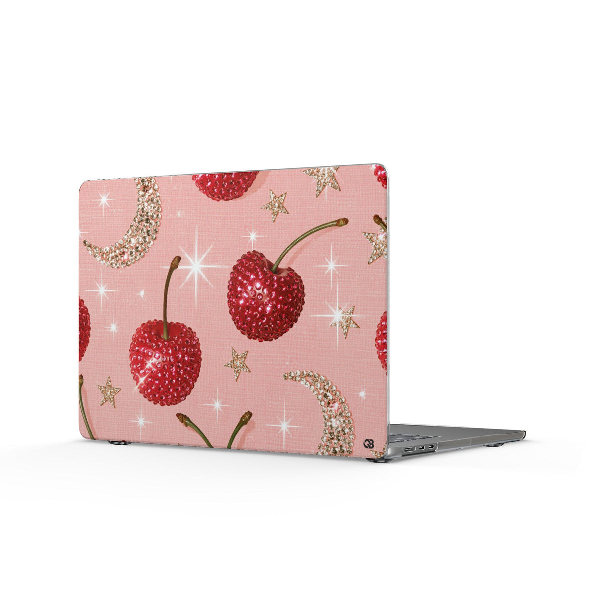 Bedazzled Ruby Cherries · Clear Hard Case for MacBook · Pink