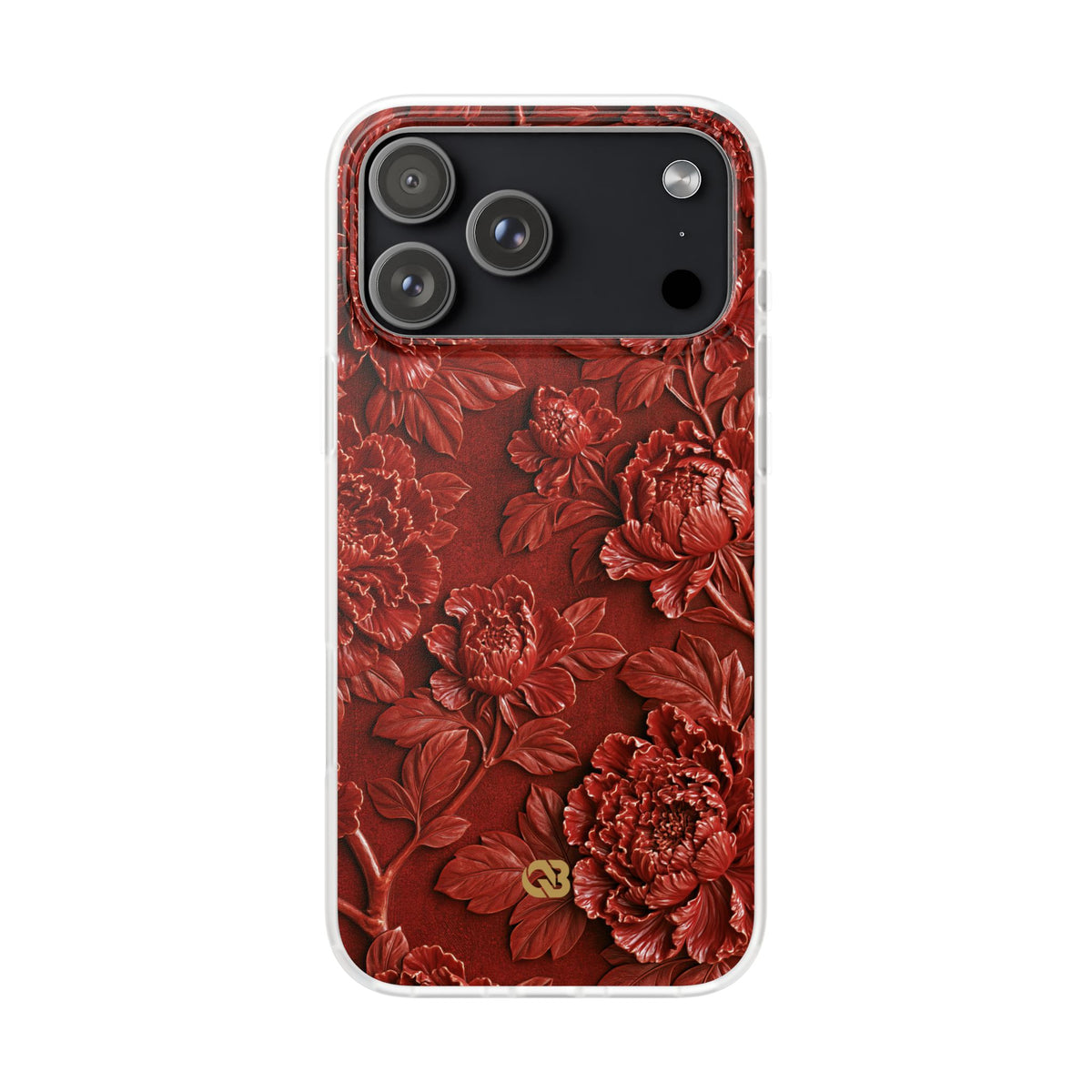 Cinnabar Peony Relief · Lite Phone Case for iPhone ·  Red