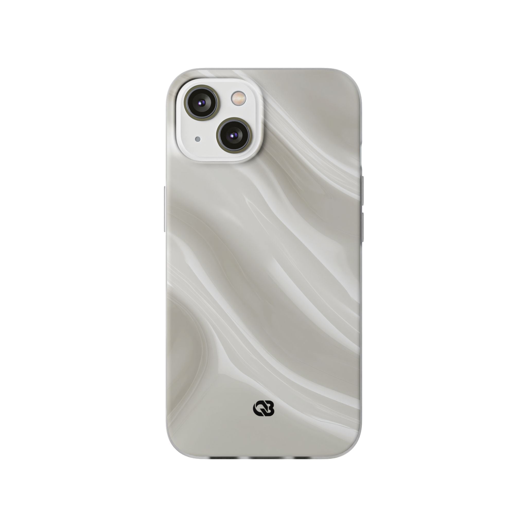 White Lite Phone Case for iPhone - Polished Ivory Wave