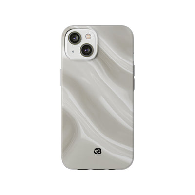White Lite Phone Case for iPhone - Polished Ivory Wave