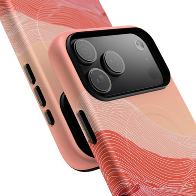 Red Tough 2.0 Magnetic Phone Case for iPhone - Crimson Ridge Contour