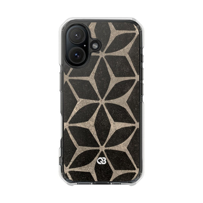 Concrete Mosaic Star · Clear Impact Magnetic Phone Case for iPhone · Black